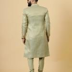 Stunning Lime Gold Banarasi Brocade Achkan for Men | Father-Son Combo | Grooms & Weddings | Jaipurio